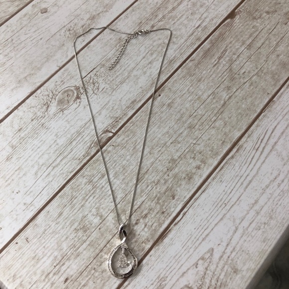 INFINITY LOVE Charm Cubic Zirconia Love You To The Moon Back Necklace - Picture 3 of 9